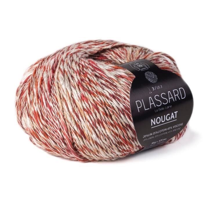 Fil d'été - Plassard - Nougat - Lin, Coton, Viscose - N° aiguille 3, N° aiguille 3,5 - Brique Col. 64