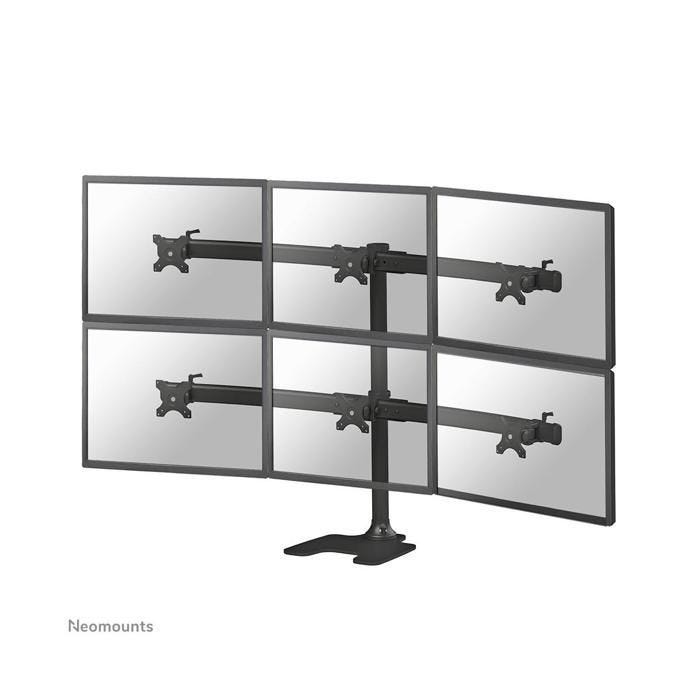 Support de bureau - NewStar - FPMA-D700DD6 - Inclinable - 6 écrans jusqu'à 27" - Noir