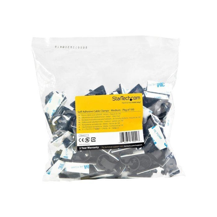 100 Pack of Self-Adhesive Cable CLAMP Small