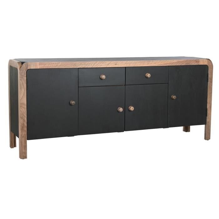 buffet 177 x 38 x 75 cm naturel noir bois