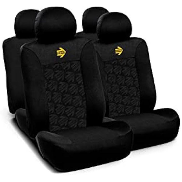 Housses de siège - MOMO - Set Complet 11 pièces - Noir - Universelles - Compatible airbag
