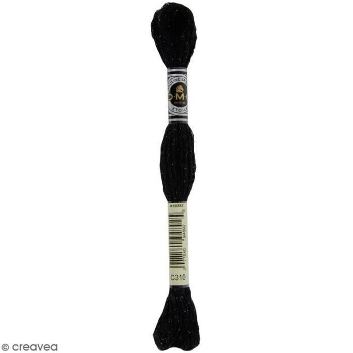Fil à broder - DMC - Mouliné Etoile - 8 m - Couleur C310 - Coton et polyamide