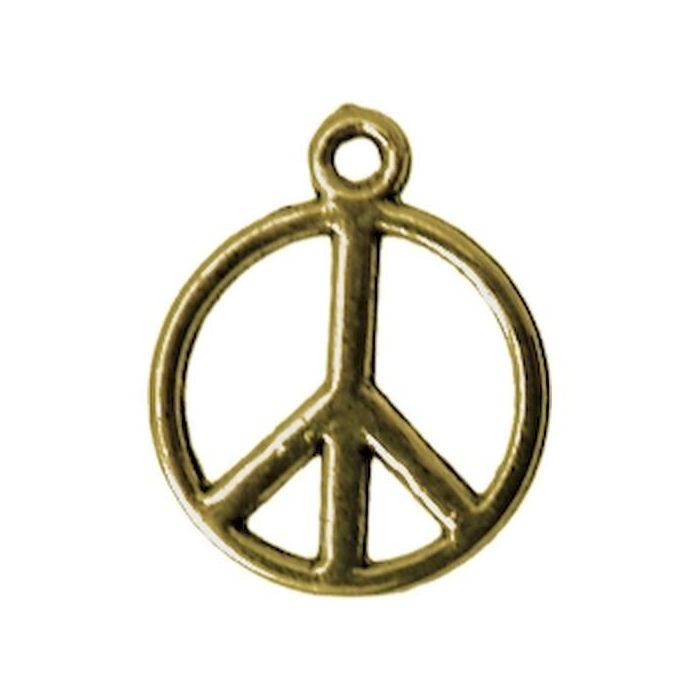 Breloque - MÉGACRÉA - Petit peace and Love - Métal - Bronze - Mixte