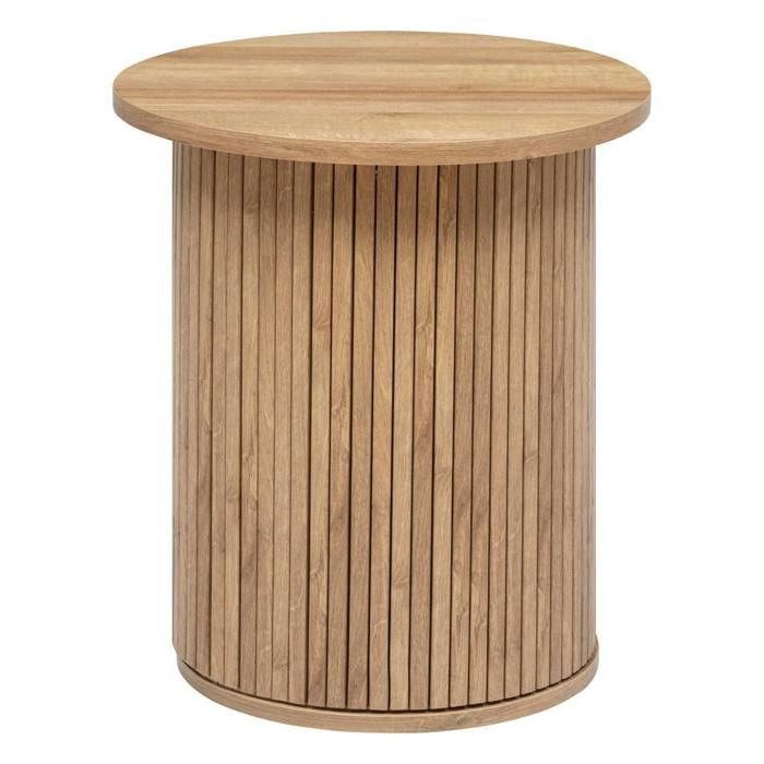 Table à café "Colva" en placage effet bois D45cm - Bois naturel - Atmosphera createur d'interieur