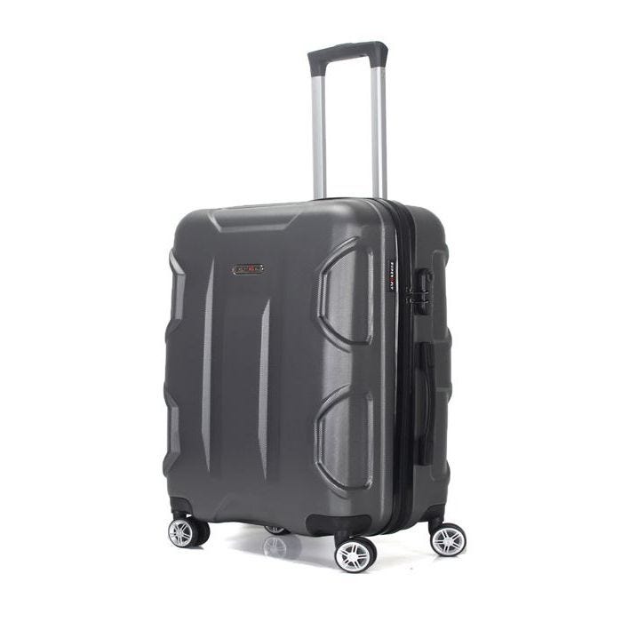 Valise Week-End | Valise Moyenne Taille 65cm | Valise Soute ABS | 4 roues double 360° | Serrure Intégrée | Palace | Gris Anthracite