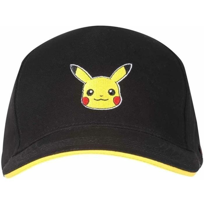 Casquette Unisex Pokémon Pikachu Badge 58 cm Noir Taille unique 58 cm