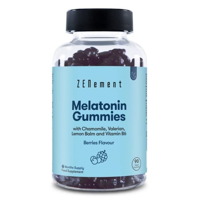 Melatonine Gummies avec Camomille, Valériane, Mélisse et Vitamine B6 - 90 Gummies