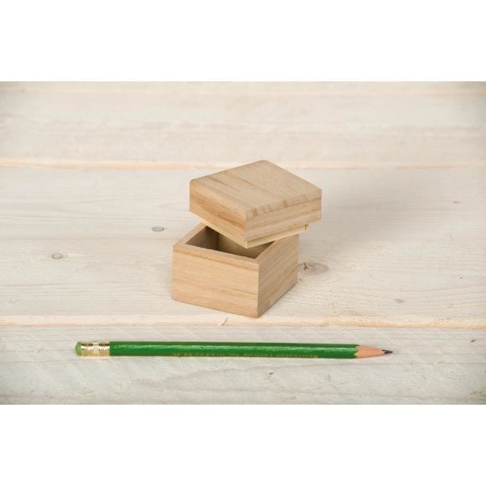 Boîte Carrée - ARTEMIO - 5x5x5 cm - Bois - Écrin - Emballage Cadeaux