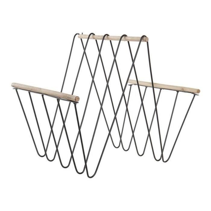 porte-revues 8424001814008 41 x 31 x 36 cm noir fer bois mdf