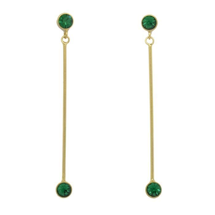 Boucles d'oreille - Swarovky - La bonne étoile - Cristaux Swarovski - Métal - Vert