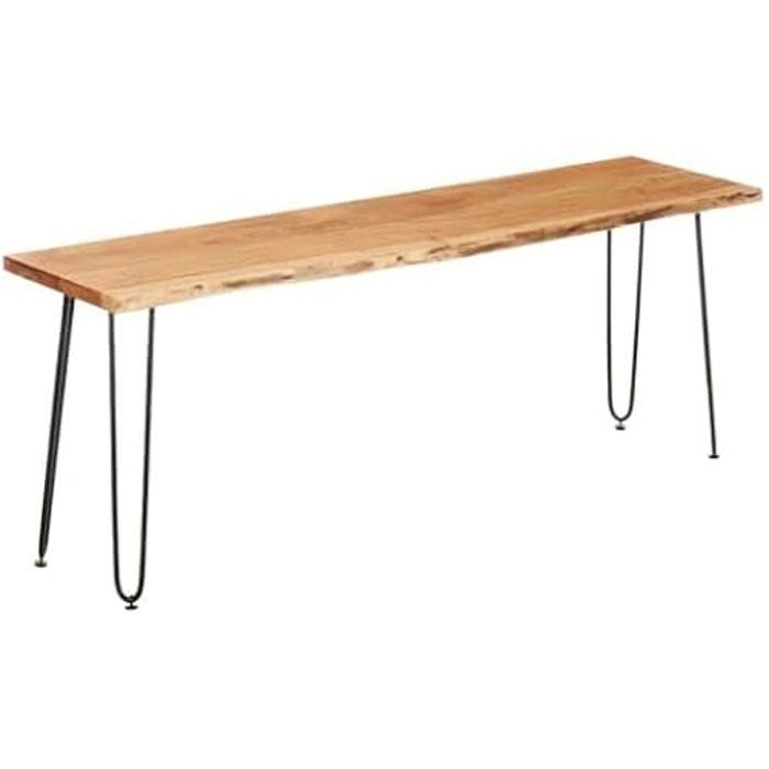 Table TV - GIFT DECOR - Live Edge - 140 x 37 x 52 cm - Bois massif - Marron Noir