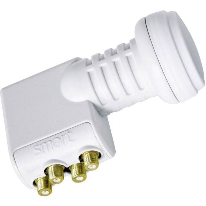 LNB quad - Smart - Titanium Universal TQS - Compatible 3D et HDTV - Raccordement 4 récepteurs - Switch