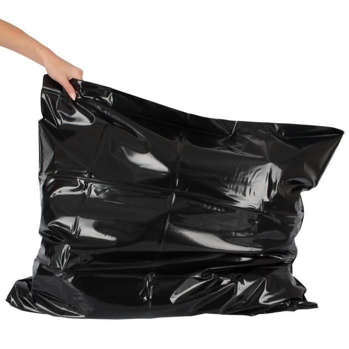 Taie d'oreiller noire en laque - YOU 2 TOYS - Adulte - 80 x 80 cm - 100% chlorure de polyvinyle