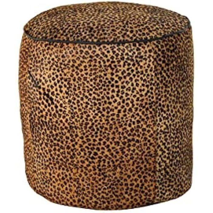 Repose-pieds - DKD Home Decor - Standard - Cuir - Marron et Noir - 46x46x50 cm