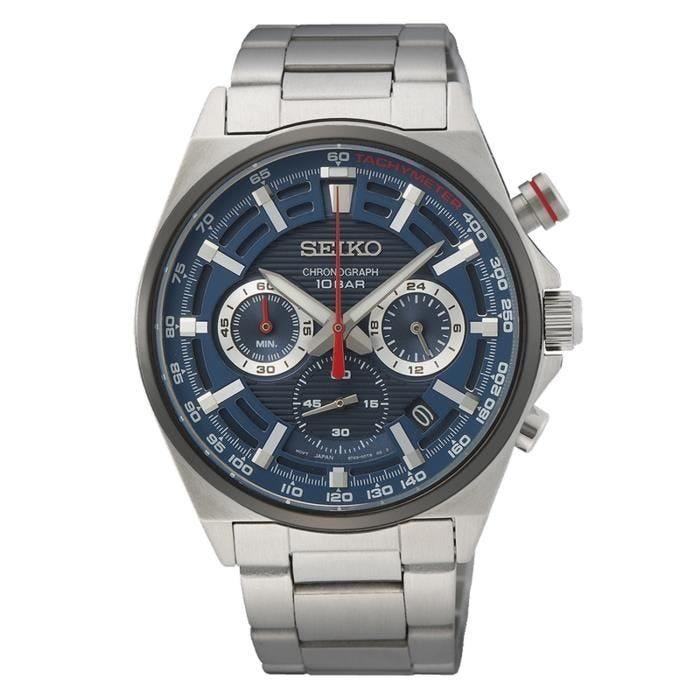 Montre - SEIKO - Seiko sport chron acier - Cadran bleu - Bracelet acier inoxydable - 41 mm