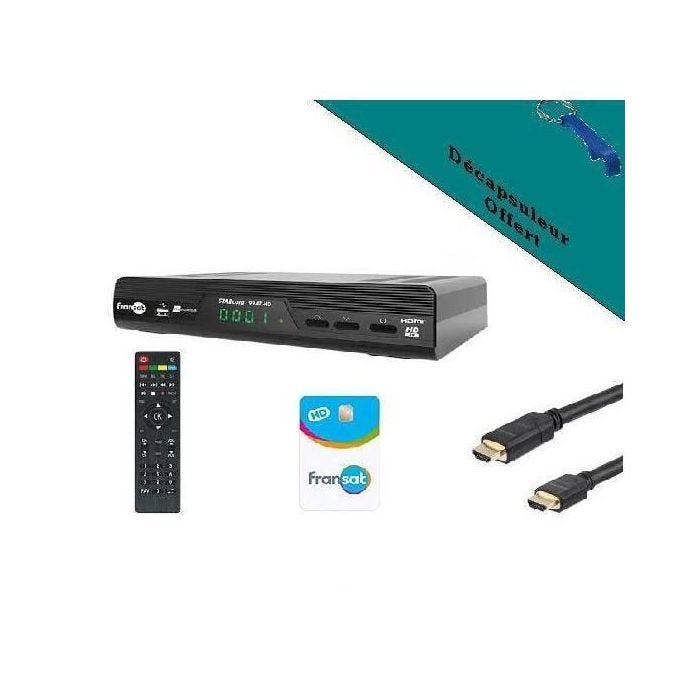 STARCOM Récepteur TV satellite HD + Carte Viacess Fransat PC6 + Cable HDMi HD ME