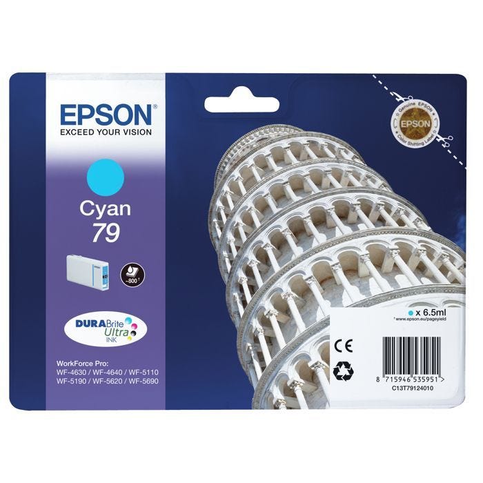 Cartouche d'encre EPSON 79 Cyan - Compatible avec Epson WorkForce Pro - 6.5ml - 800 pages
