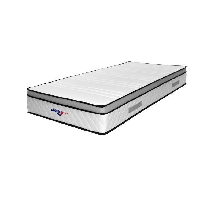 Matelas marie a Ressorts Ensaches epaisseur 4 cm Memoire de Forme 80 Kg-m3 Alese 160x200 cm Hauteur -- 26 cm - Accueil Moelleux - So