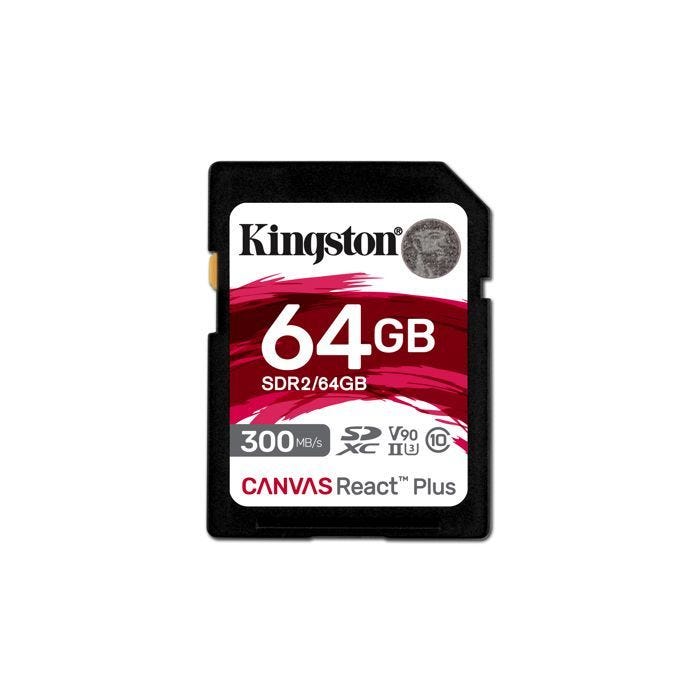 Carte Mémoire SD - Kingston - Canvas React Plus - 64 Go - 300 MB/s - UHS-II U3 V90