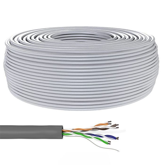 Câble Ethernet RJ45 Cat 6 - MicroConnect - 305 m - UTP - Solide - Gris