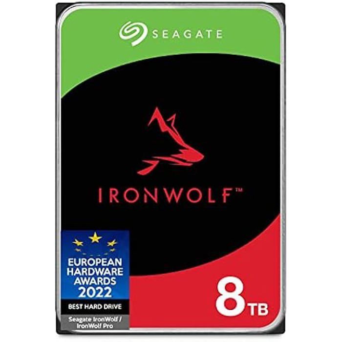 Disque Dur Interne NAS HDD - SEAGATE - IronWolf - 8 To - SATA 6 Gbit/s - 7200 TR/Min