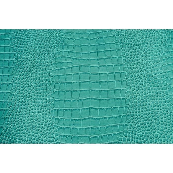 Rouleau en tissu PU - Croco - Turquoise - 660x450 - Couleur principale: Vert