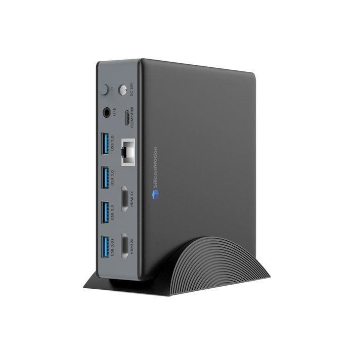 Station d'accueil USB Type C - Urban Factory - Hubee Dock - 2K/4K - Multi-écran - Gris