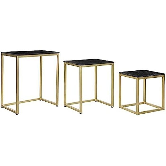 Tables de salon - DKD Home Decor - Lot de 3 - Métal doré et noir - Design contemporain - 60 cm de hauteur