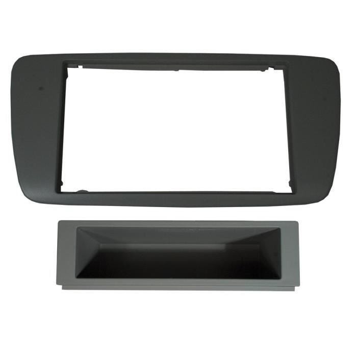 Adaptateur de façade d'autoradio simple DIN gris argent Seat Ibiza 2008 >