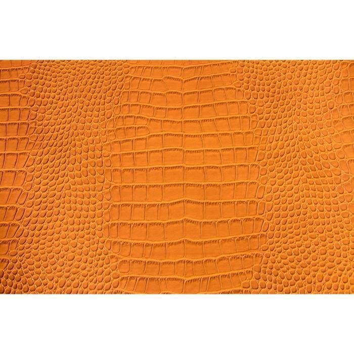 Rouleau Croco - Non spécifié - 660x450 - Couleur Orange - Tissu PU - Achat au mètre Non
