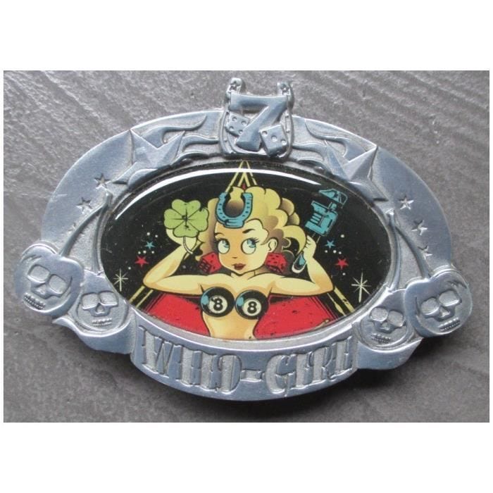 boucle de ceinture david vicente lady luck pin up 8ball
