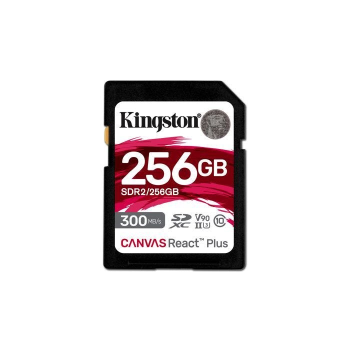 Kingston Memory card SD 256GB Canvas React Plus 300/260 UHS-II U3 - 0740617301977