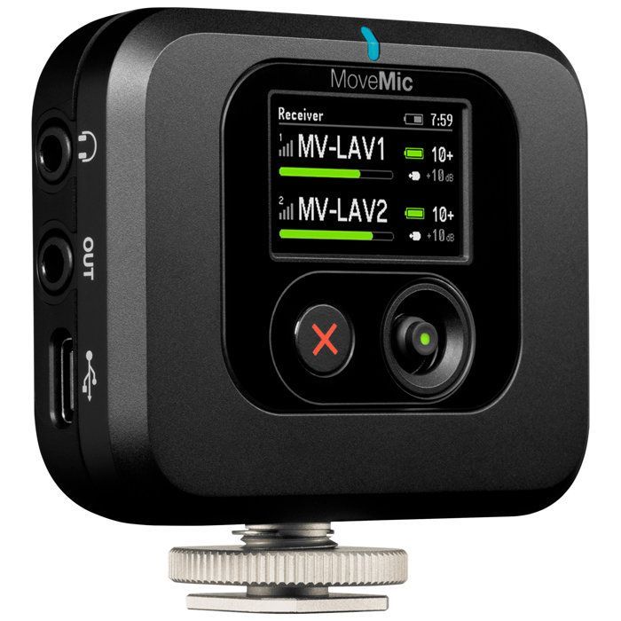 Récepteur Shure MoveMic - Récepteur de caméra à Chaussure Chaude pour Microphones MoveMic Lavalier, Compatible avec la Plupart des