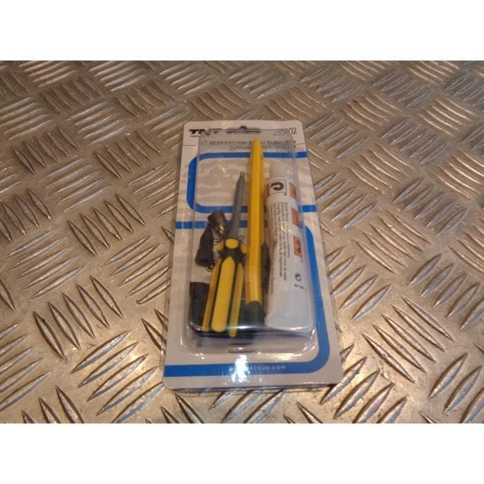 Kit de réparation pneus tubeless - Neuf - Colle et mèches - Compatible moto, scooter, quad, voiture