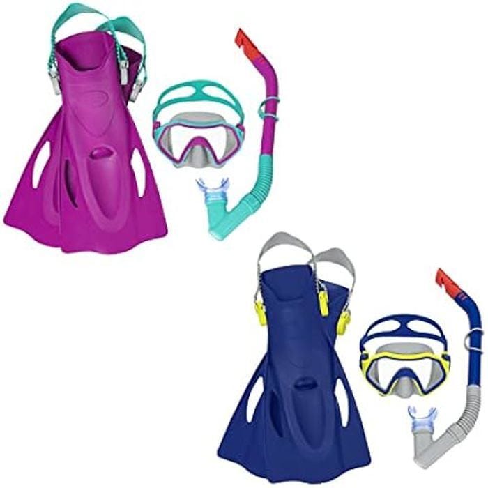 Bestway Kit Palmes, Masque et Tuba Crusader pour les Jeunes de 7 Ans et plus