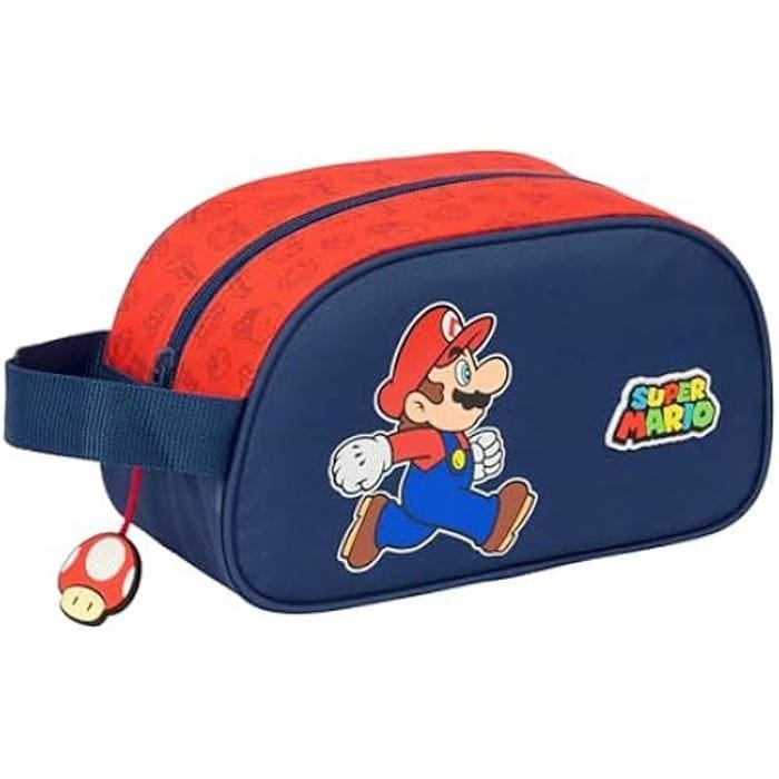 Trousse scolaire - SAFTA - SUPER MARIO TRICK - Souple - Zippée - Adaptable au chariot
