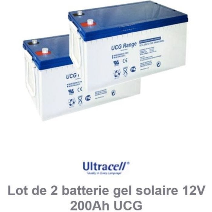 Lot de 2 batterie gel solaire 12V 200Ah UCG Ultracell