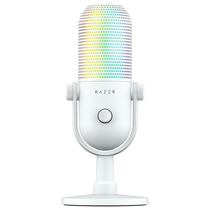 Microphone USB - Razer - Seiren V3 Chroma - Supercardioïde - LED RGB - Blanc