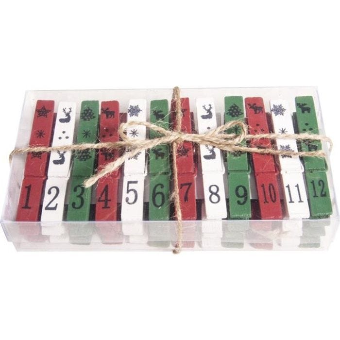 Calendrier de l'Avent en MDF - Rayher Multicolore - Chiffres pour décoration de Noël