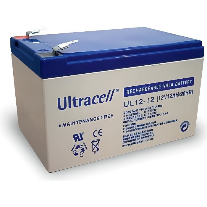 BATTERIE PLOMB ETANCHE ULTRACELL NP12-12 / UL12-12 - 12V 12Ah