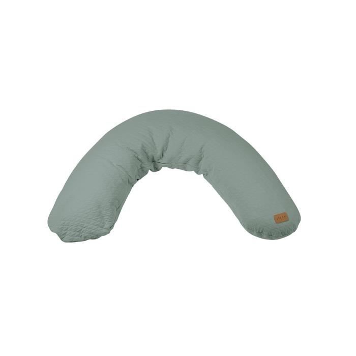 BÉABA - Big Flopsy™ - Coussin de grossesse et d'allaitement - Fleur de coton® - 180 cm - Vert Sauge