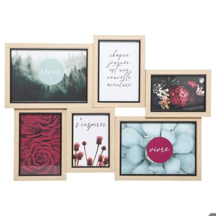 Pêle-mêle - Atmosphera - Kyle - 6 photos - Beige - MDF et verre - Intérieur