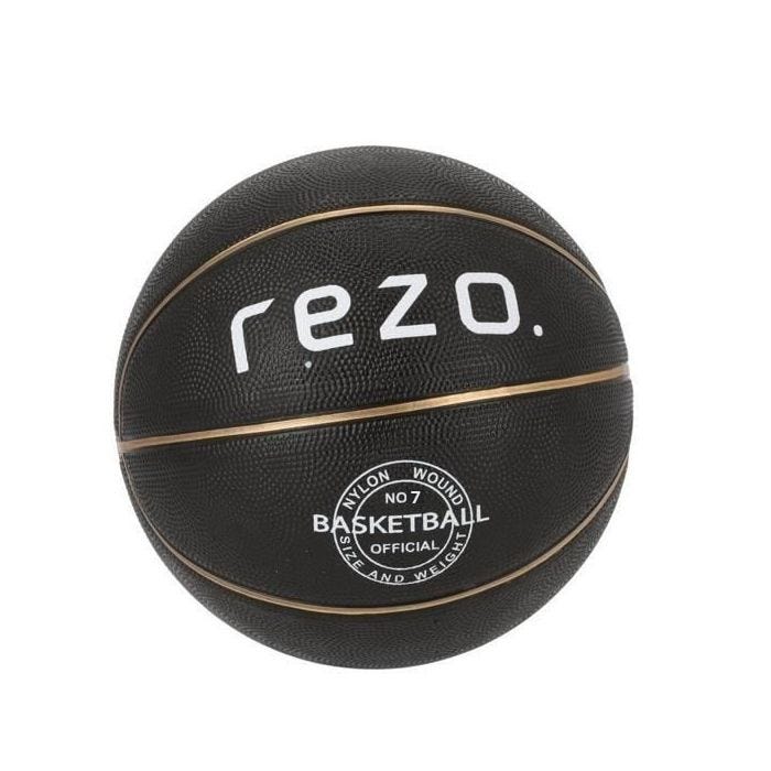 Ballon de basket - REZO - Caoutchouc - Taille 7 - Or - Prise ferme