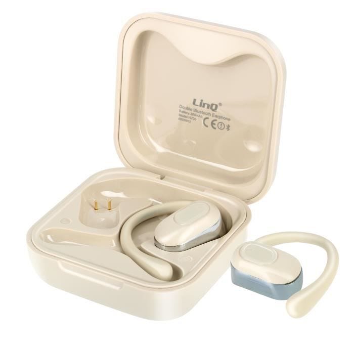 Écouteurs Bluetooth - LINQ - Design Ouvert - Autonomie 6h - Commande Tactile - Boîtier Inclus