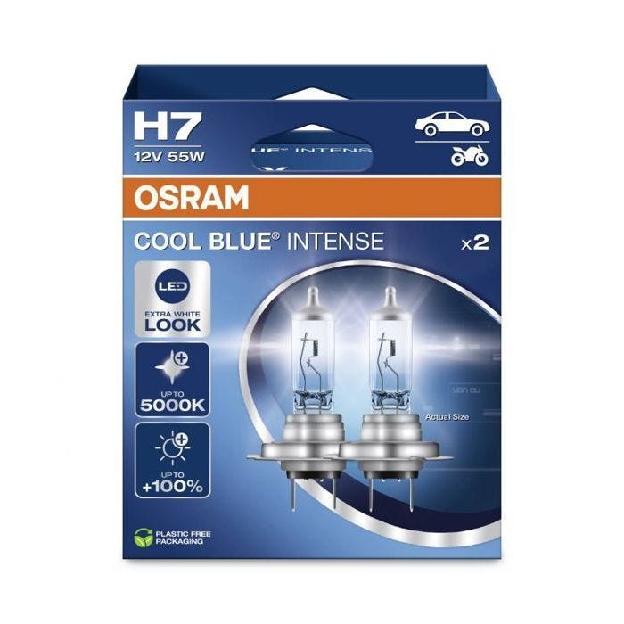 Ampoule phare - ampoule feu - ampoule clignotant Cool OSRAM BLEU INTENSE H7 NEXT GEN 5000K 55W 12V PX26D 2pcs