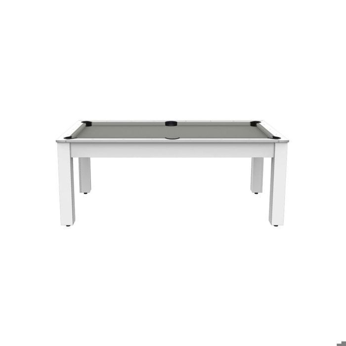 Billard Colorado 8 personnes - 7P - Coloris blanc laqué tapis gris