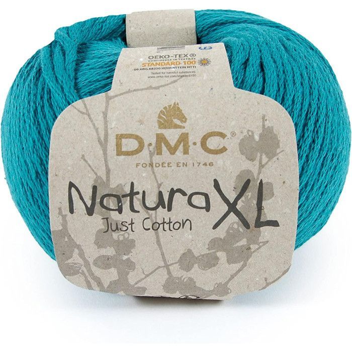 Pelote - 100% coton peigné - Emeraude - NX81 - Très épais - DMC - Natura XL - Tricot - Crochet