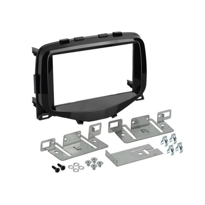 Kit support Autoradio - ADNAUTO - Compatible Citroen C1, Peugeot 108, Toyota Aygo - Noir brillant - Universel