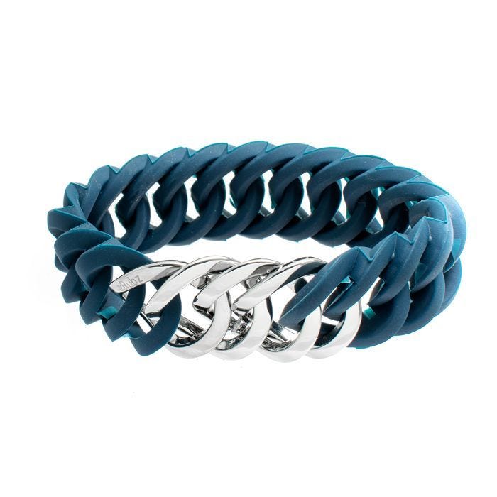 Bracelet - The-Rubz - 100180 - Acier inoxydable - Silicone - Jaune et argent