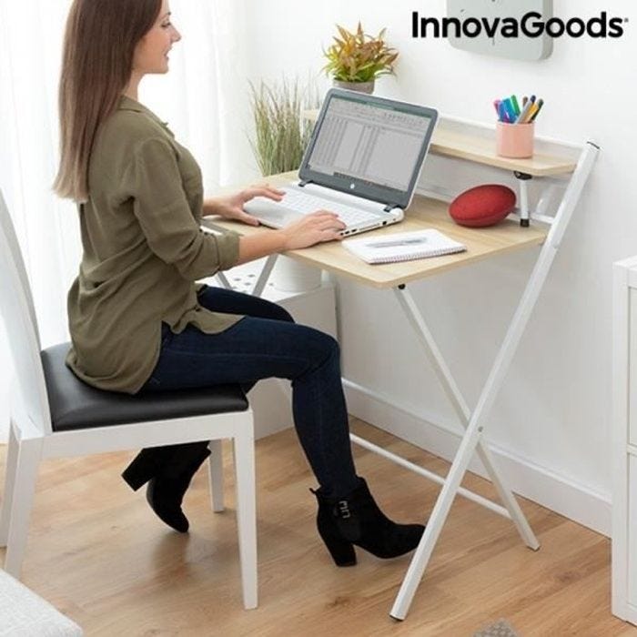 BUREAU PLIABLE AVEC ÉTAGÈRE TABLEZY